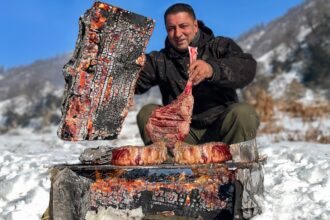 Tender And Very Juicy Steaks Cooked Between Two Hot Logs! Mountain Life