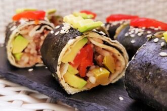 Tortilla Sushi Rolls With Rice and Vegetables [Vegan] – One Green Planet