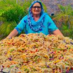 CHILLI GARLIC NOODLES MAKING | Hakka Noodles Recipe By Granny | Street Food |  Veg Village Food