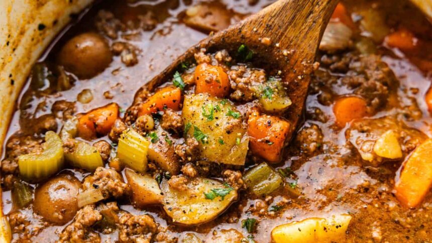 Ground Beef Stew - The Stay At Home Chef