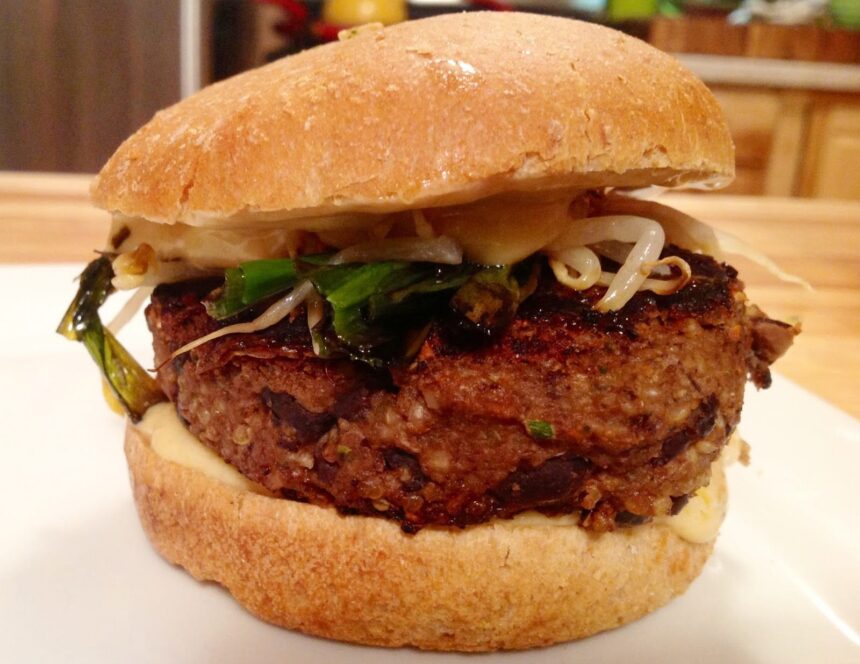 Hoisin Black Bean Burger With Spicy Sesame Sauce [Vegan] – One Green Planet