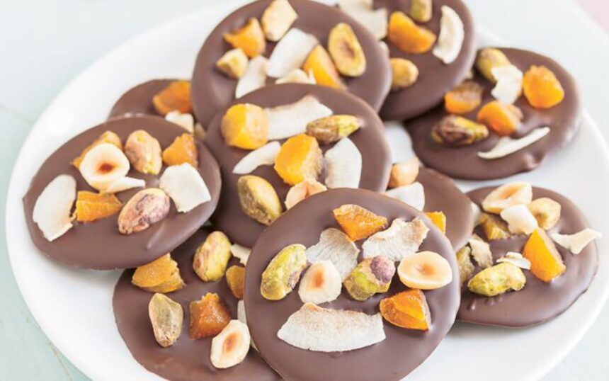 Mint Chocolate Medallions With Fruit, Nuts, and Flaked Coconut [Vegan] – One Green Planet