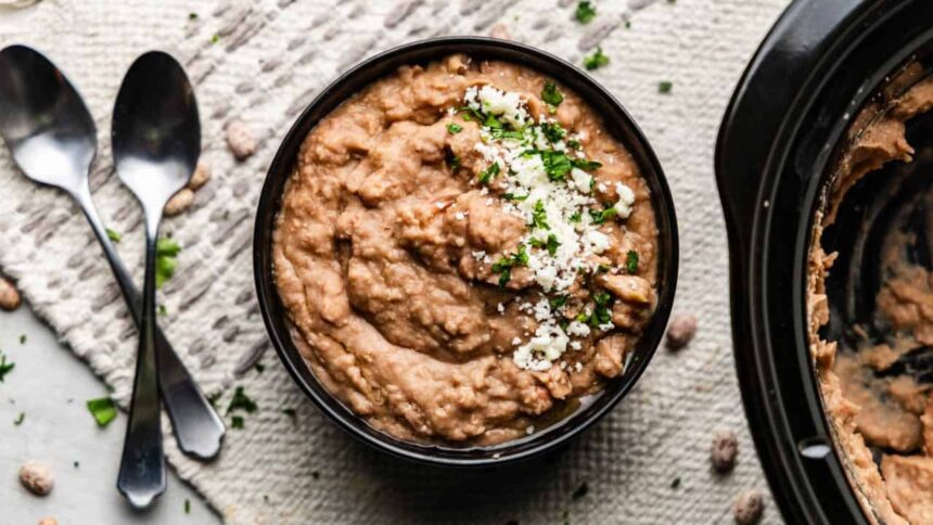 Slow Cooker Refried Beans - The Stay At Home Chef