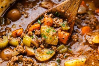 Ground Beef Stew - The Stay At Home Chef