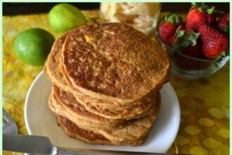 Sugar and Oil Free Mango Lime Pancakes with Ginger and Coconut [Vegan] – One Green Planet