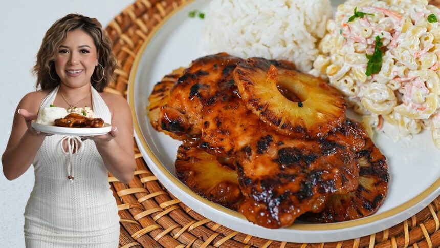 How to Make GRILLED PINEAPPLE BBQ CHICKEN with Classic Macaroni Salad, so easy!