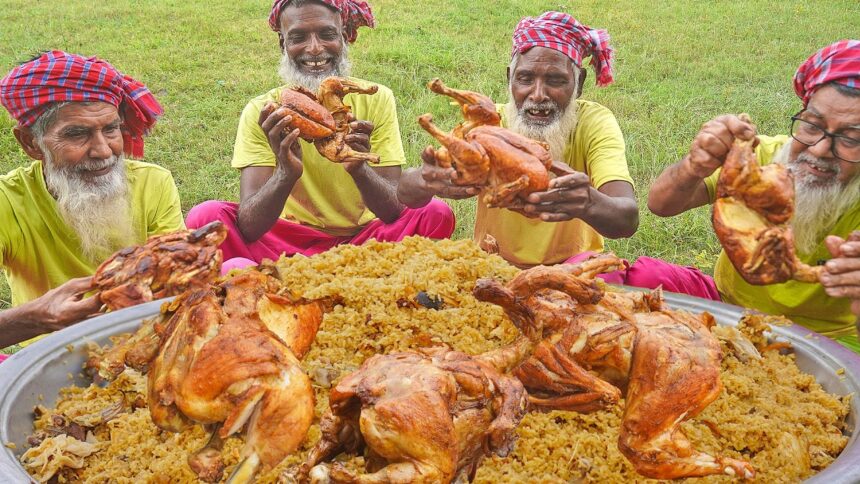 Full Fried Chicken Biriyani - Tehari Style Whole Chicken Biriyani Cooking for Old Age Special People