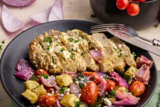 Air Fryer Greek Chicken and Veggies