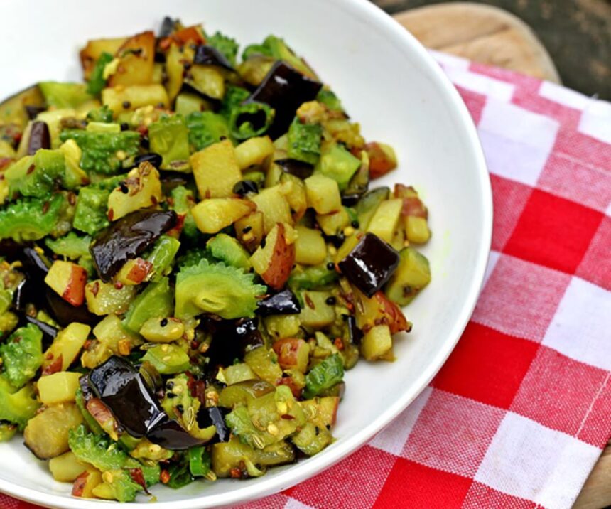 Bitter Melon, Potato, and Eggplant Indian-Style Stir Fry [Vegan] – One Green Planet