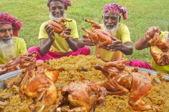 Full Fried Chicken Biriyani - Tehari Style Whole Chicken Biriyani Cooking for Old Age Special People