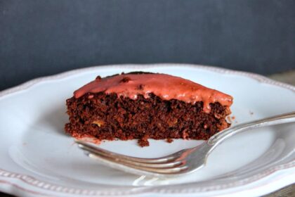 Fudgy Beetroot Chocolate Cake with Pink Frosting