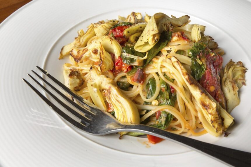 Artichoke Scampi Linguine