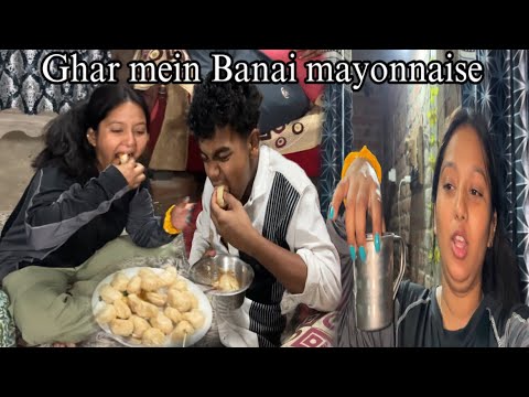 // Ghar main Banai mayonnaise // momo🥟 bane bahot tasty👌 ￼￼// #Riyaruhivlog //