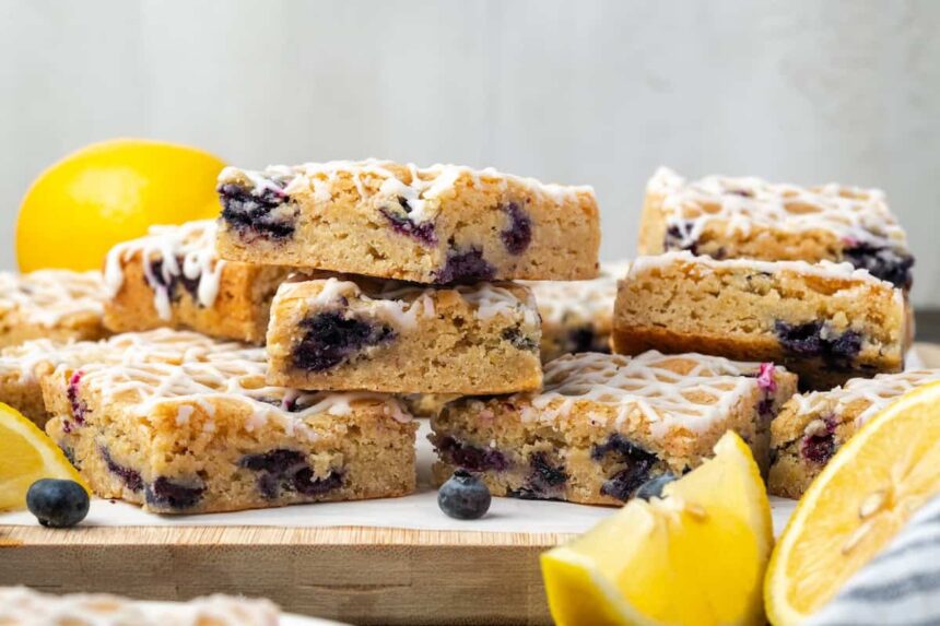 Lemon Blueberry Blondies | Cookies & Cups