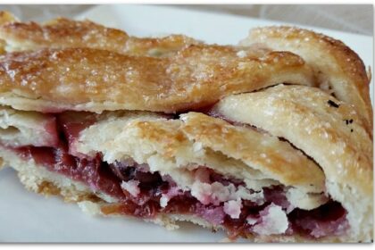 Amaretto Cherry Strudel With Homemade Vegan Puff Pastry