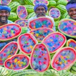 WATERMELON JELLY | Fresh Colorful Fruit Jelly Recipe Making in Village | Agar Agar Jelly Cooking