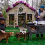 Cooking Village Style Chicken Paella with Fresh Garlic