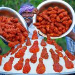 CHICKEN LEGS EATING | Fried Chicken Legs with Tomato Sauce | How to Make Tomato Sauce Village Style