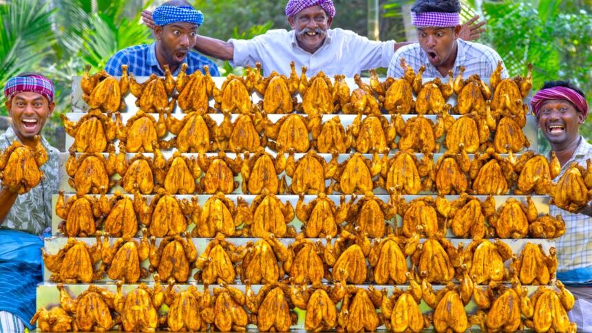 WHOLE CHICKEN DEEP FRY | How to Make Pakistani Amroz Chicken Fry Recipe | Village Cooking Guide