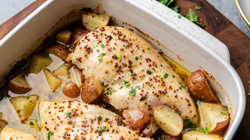 Baked Honey Dijon Chicken and Potatoes
