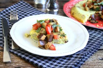 Tofu Frittata With Smoky Eggplant Salsa [Vegan, Gluten-Free]