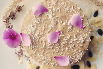 Raw Lemon and Baobab Cheesecake With Mesquite Caramel Topping [Vegan, Gluten-Free]
