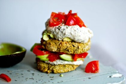 Artichoke Chickpea Patties With Cashew Thyme Cream [Vegan, Gluten-Free]