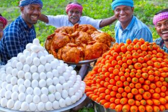 CARROT with EGG | Unique Carrot and Egg Recipe Cooking in Village | Chicken Inside Scrambled Omelet