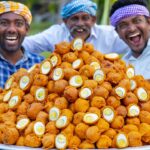 EGG BONDA | MUTTAI BONDA | Road Side Evening Snacks Recipe Cooking In Village | Bajji Street Food