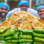 KIZHI PAROTTA | Banana Leaf Parotta Recipe Cooking In Village | Soft Layered Mutton Kizhi Parotta