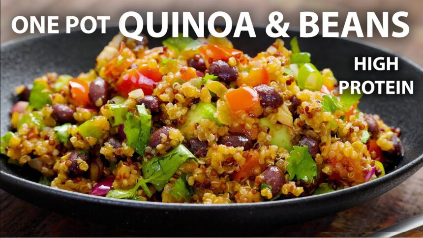 One Pot BEANS AND QUINOA Recipe | Easy Vegetarian and Vegan Meals | Quinoa Recipes