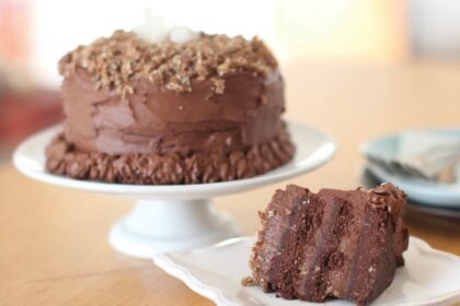 Triple-Layer raw German Chocolate Cake