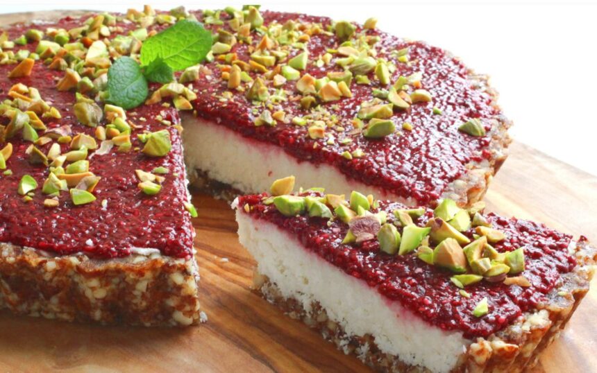 Coconut Tart With Chia Cherry Jam