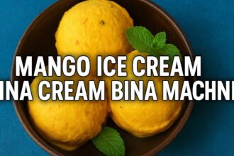 **"Homemade Mango Ice Cream Recipe | No Machine, No Eggs, Creamy & Delicious |