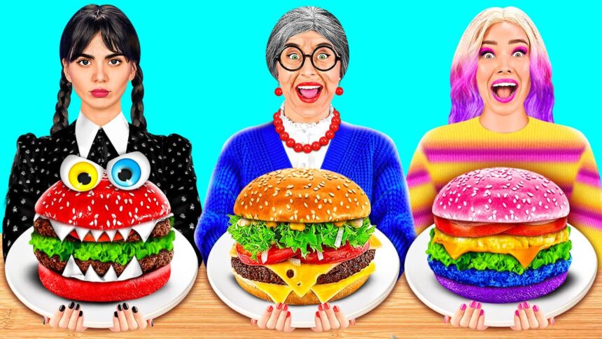 Wednesday vs Grandma Cooking Challenge | Easy Secret Hacks and Gadgets by BaRaDa Challenge