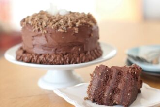 Triple-Layer raw German Chocolate Cake