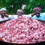 MUTTON TAWA FRY | Tawa Mutton Recipe Cooking in Village | Mutton Masala and Mutton Roast Recipe