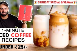 1 MINUTE Iced Coffee Recipes UNDER 25 RUPEES | Cafe Style आइस्ड कॉफी़ सस्ते में | Chef Sanjyot Keer