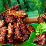 Pork Ribs Honey Recipe | Fried Braise Pork Ribs Honey Cooking In Forest