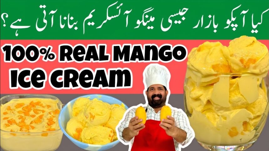 Viral Mango Ice Cream🍦(SUMMER SPECIAL) - Eggless Ice Cream Recipe - Only 2 Ingredients - BaBa Food