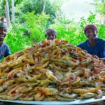 PRAWNS FRY | Crispy Shrimp Fry Recipe Cooking in Village | Tasty Fried Shrimp Seafood Recipe