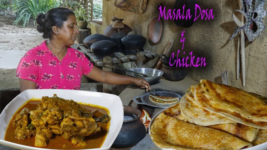 Masala Dosa ! Dosa chutney and chicken curry for masala dosa.I made it.     village kitchen recipe