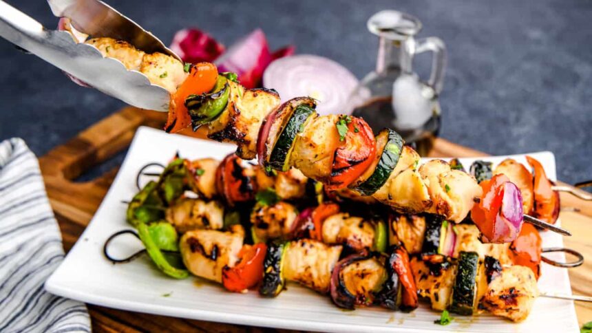 Juicy Marinated Grilled Chicken Kabobs