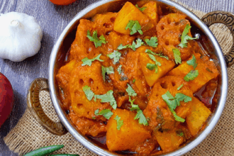 Sindhi Bhae Patata (Lotus Stem and Potato Curry)