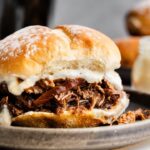 Slow Cooker Shredded Beef and Horseradish Sandwiches
