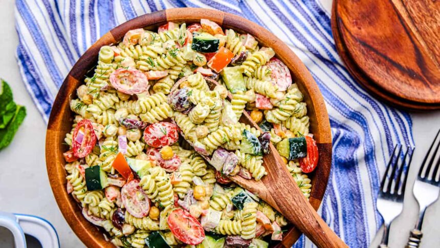 Whipped Feta Greek Pasta Salad