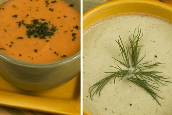 Chilled Cucumber Dill and Creamy Carrot Bisque [Vegan] – One Green Planet