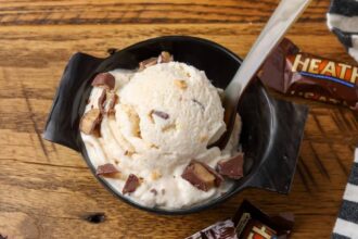 horizontal photo of ice cream in bowl