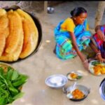 Fish Egg Curry with Potato and jute leaves recipe | fish egg village style by Santali tribe couple
