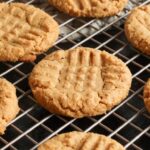 Old fashioned peanut butter cookies on wire rack